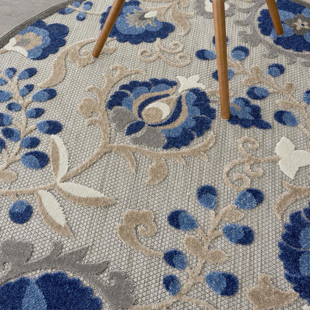 ALH17 Aloha Natural/Blue Area Rug- 5'3" x ROUND. Picture 8