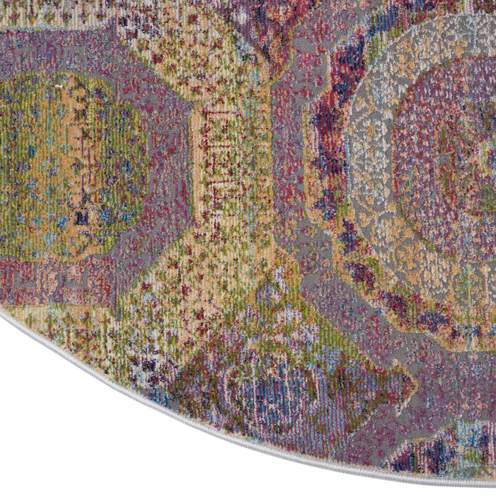 Bohemian Round Area Rug, 6' x Round. Picture 5