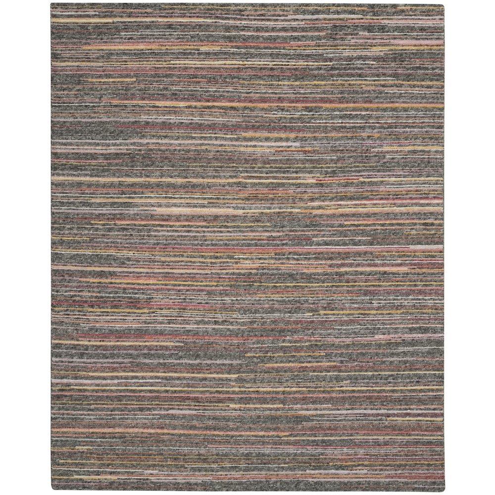 Nourison Plateau Area Rug, Grey/Flame, 7'9" x SQUARE, PAE01. Picture 1