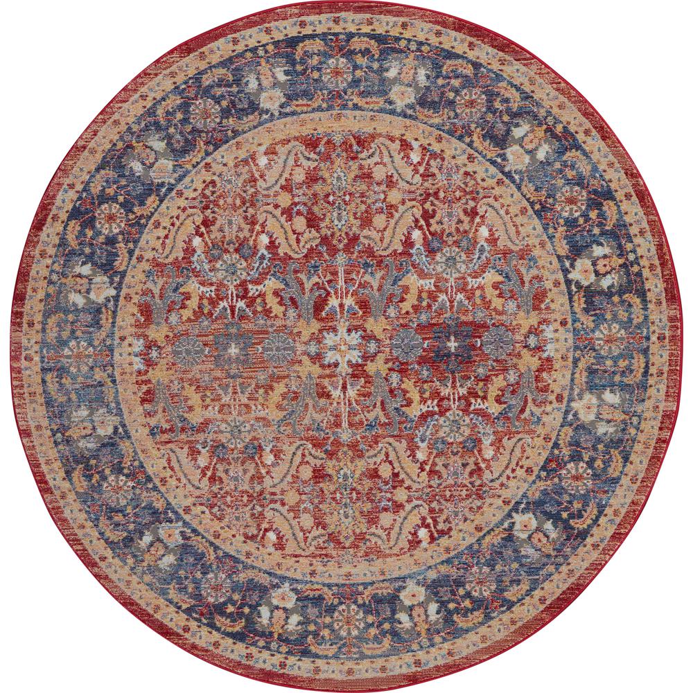 Vintage Round Area Rug, 4' x Round. Picture 1