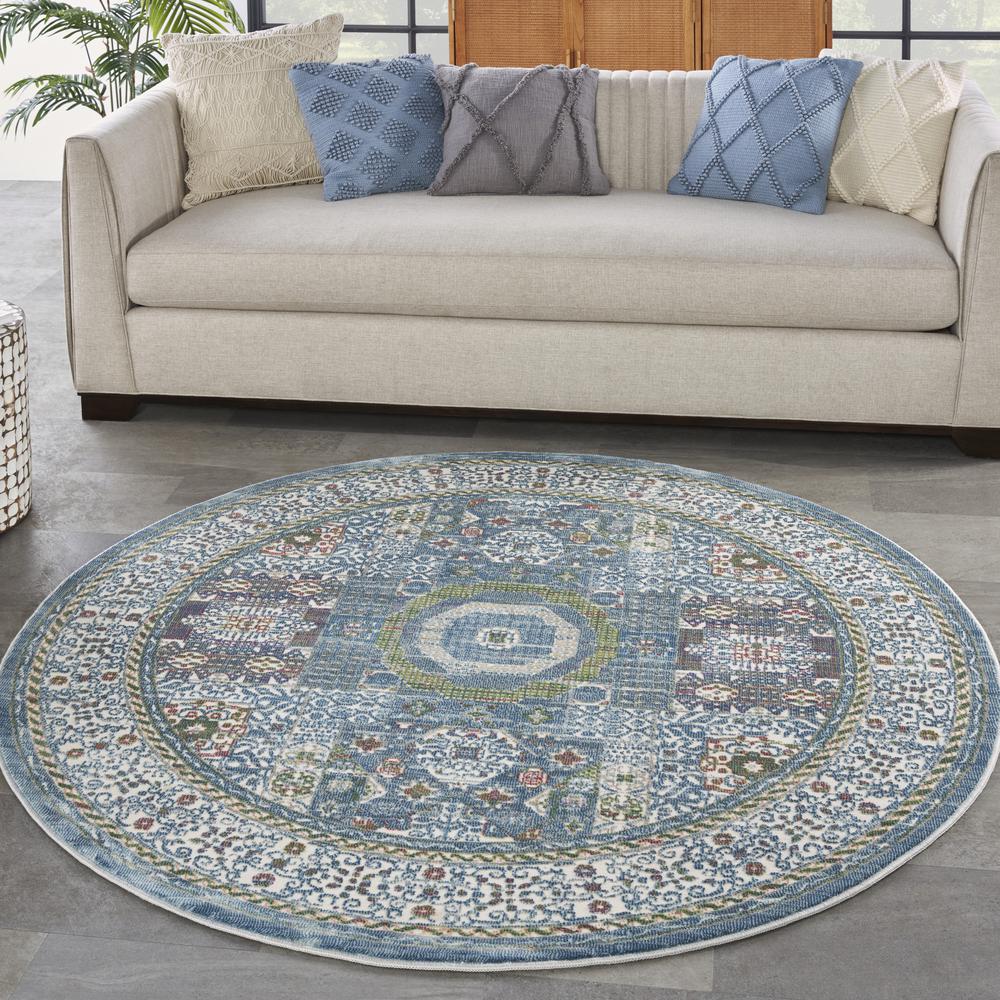 Bohemian Round Area Rug, 6' x Round. Picture 2