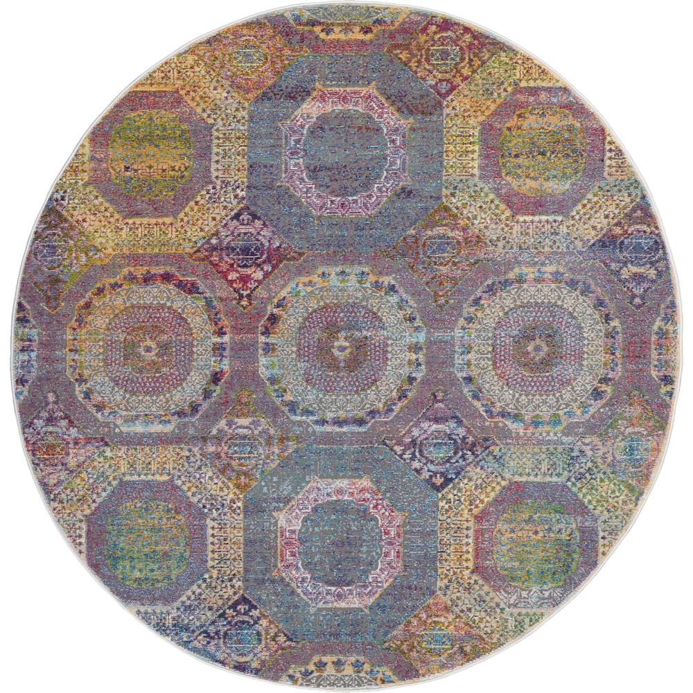 Bohemian Round Area Rug, 6' x Round. Picture 1