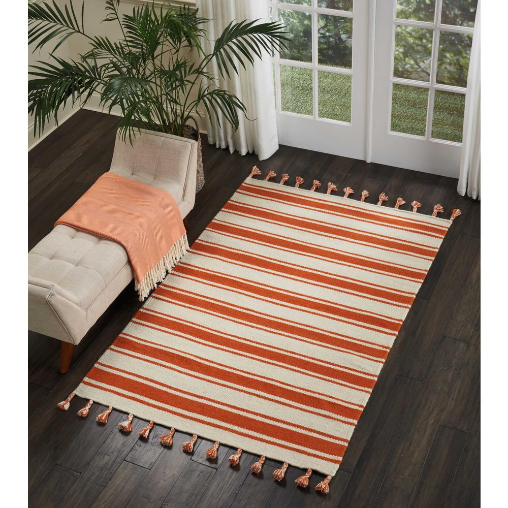 Solano Area Rug, Ivory/Orange, 4' x 6'6". Picture 2