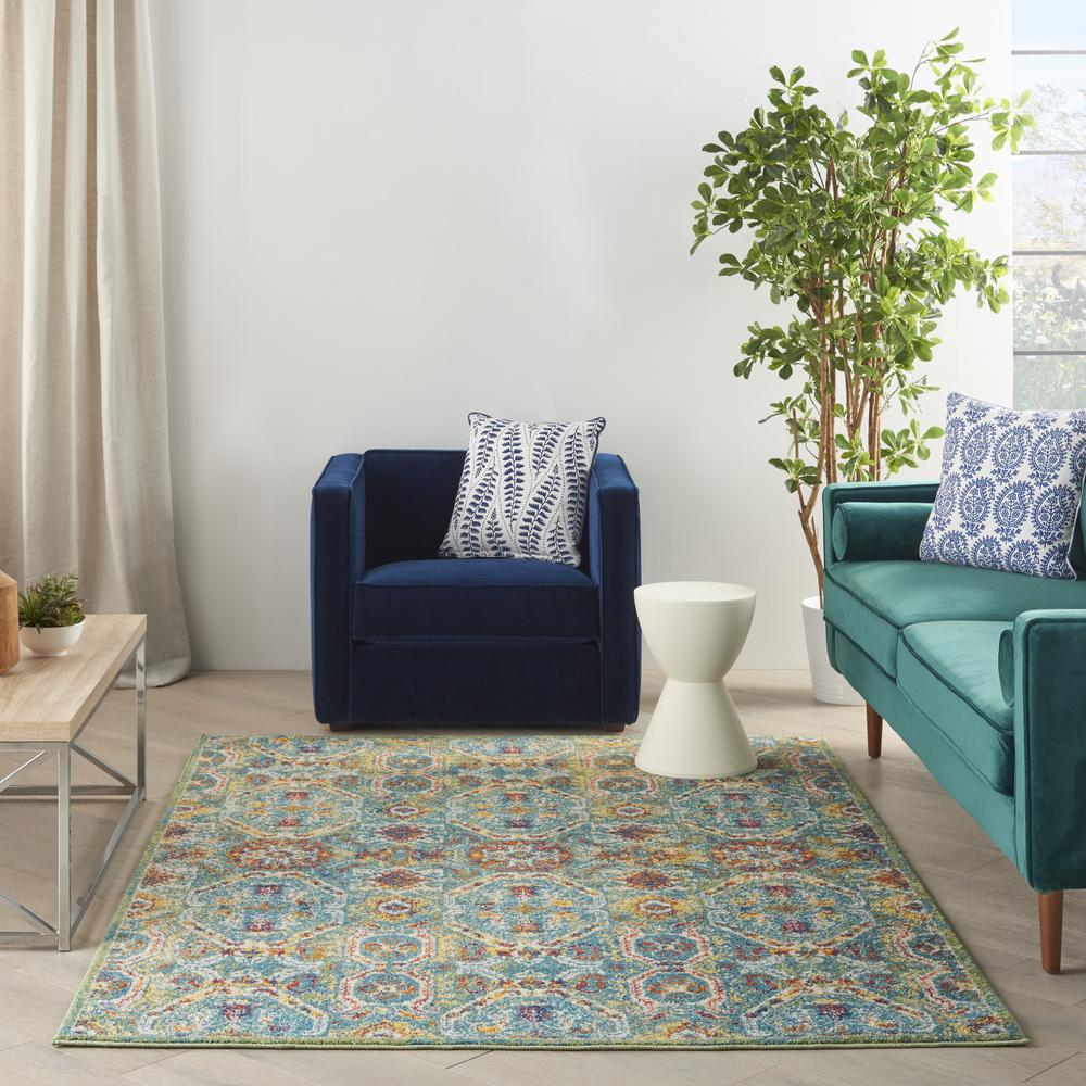 ALR05 Allur Turquoise Multicolor Area Rug- 5'3" x 7'3". Picture 8
