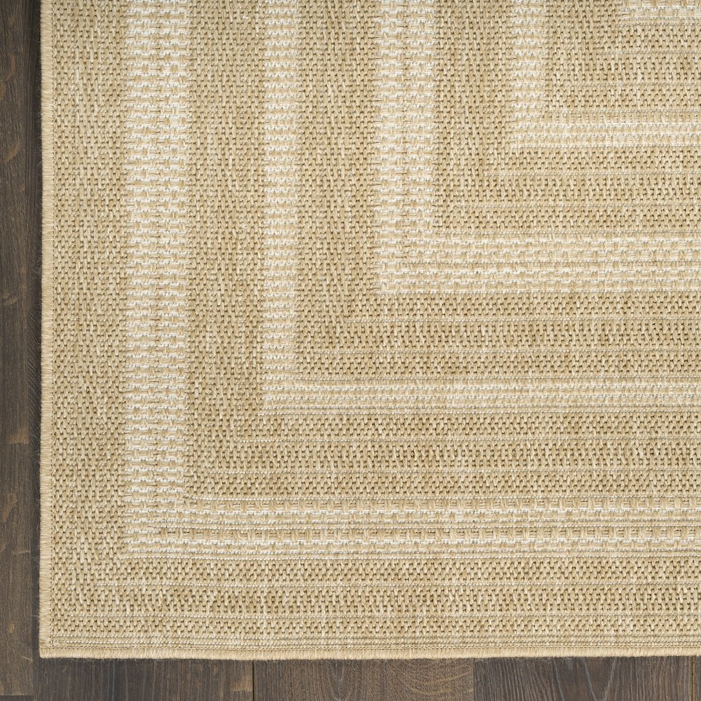 Tulum 9' x 12' Taupe Ivory Outdoor Rug. Picture 5