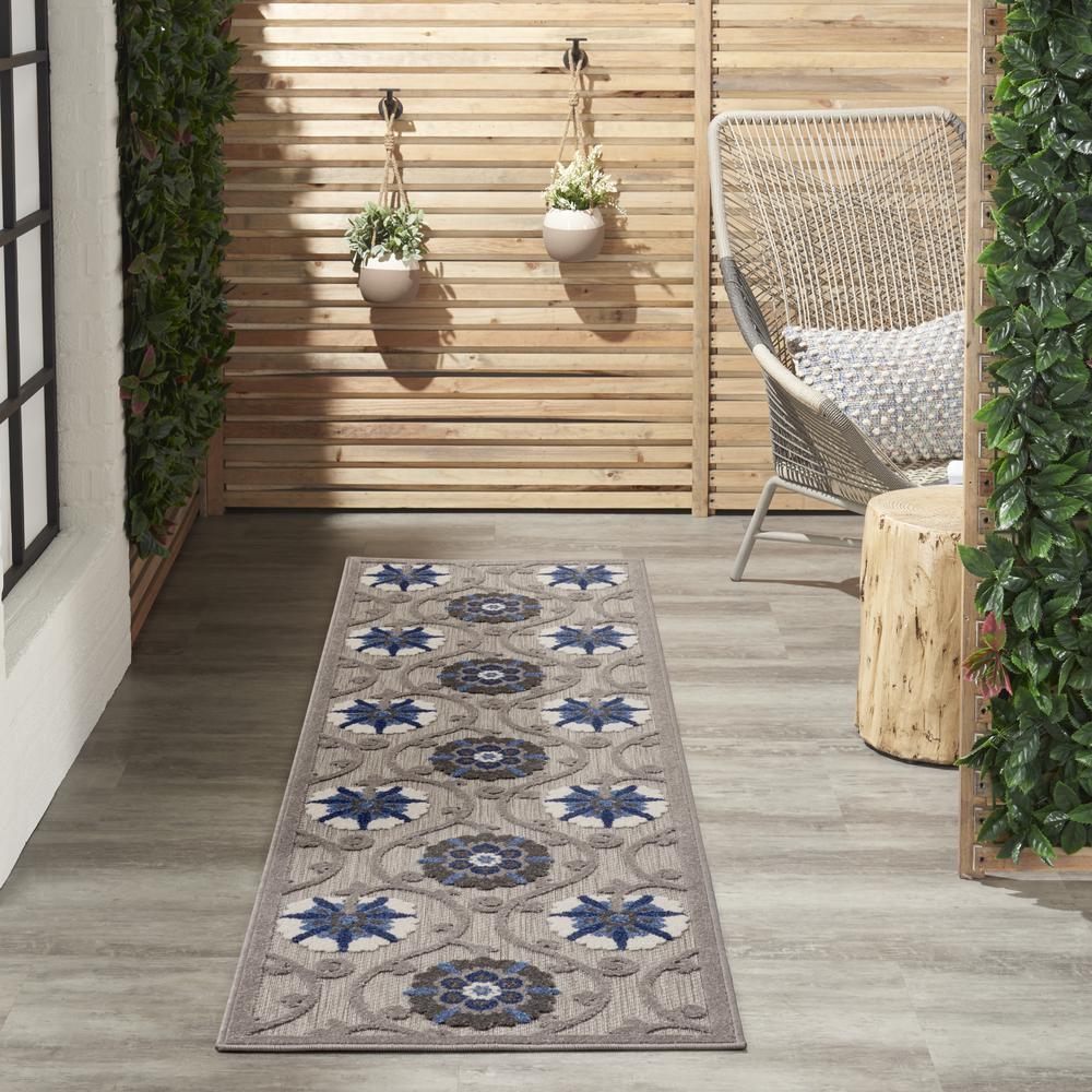 ALH19 Aloha Grey/Blue Area Rug- 2'3" x 10'. Picture 8