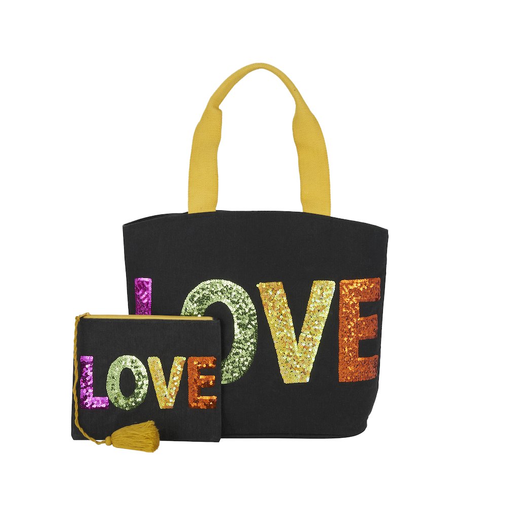 Handbags & Crossbody Sequin Love, Black. Picture 2