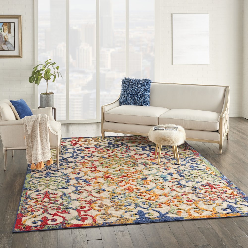 Aloha Area Rug, Multicolor, 7' x 10'. Picture 10