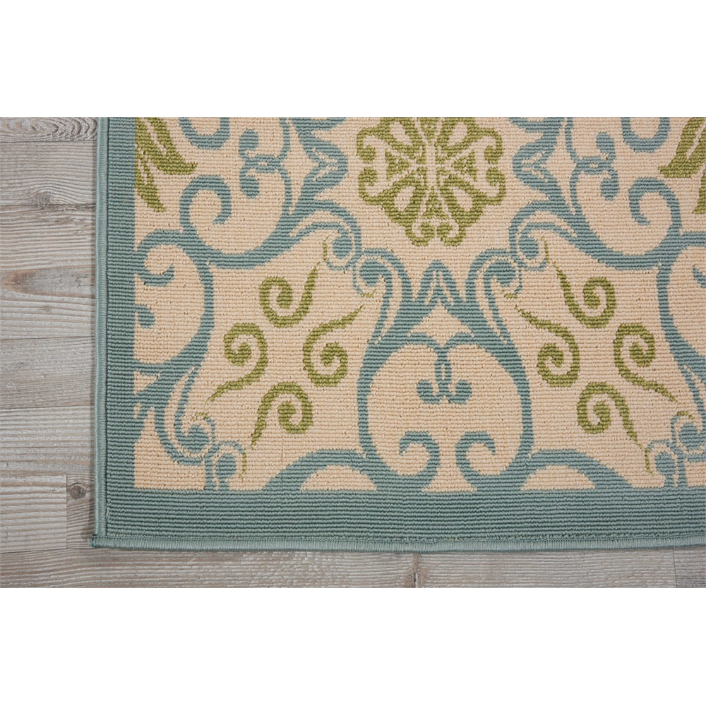Nourison Caribbean Ivory Blue Indoor/Outdoor Area Rug. Picture 2