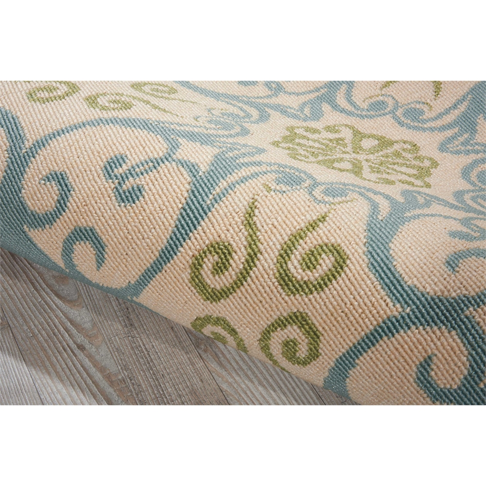 Nourison Caribbean Ivory Blue Indoor/Outdoor Area Rug. Picture 4