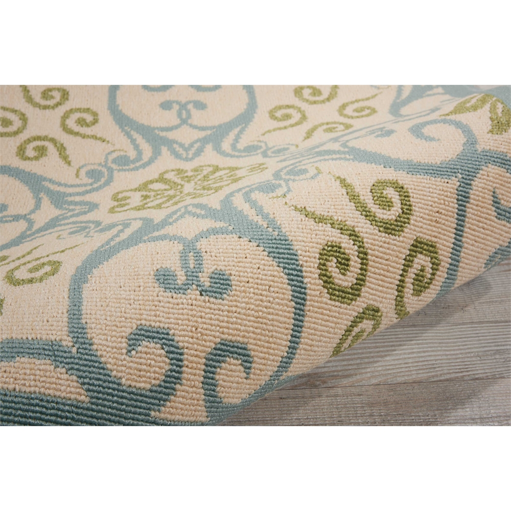 Nourison Caribbean Ivory Blue Indoor/Outdoor Area Rug. Picture 7