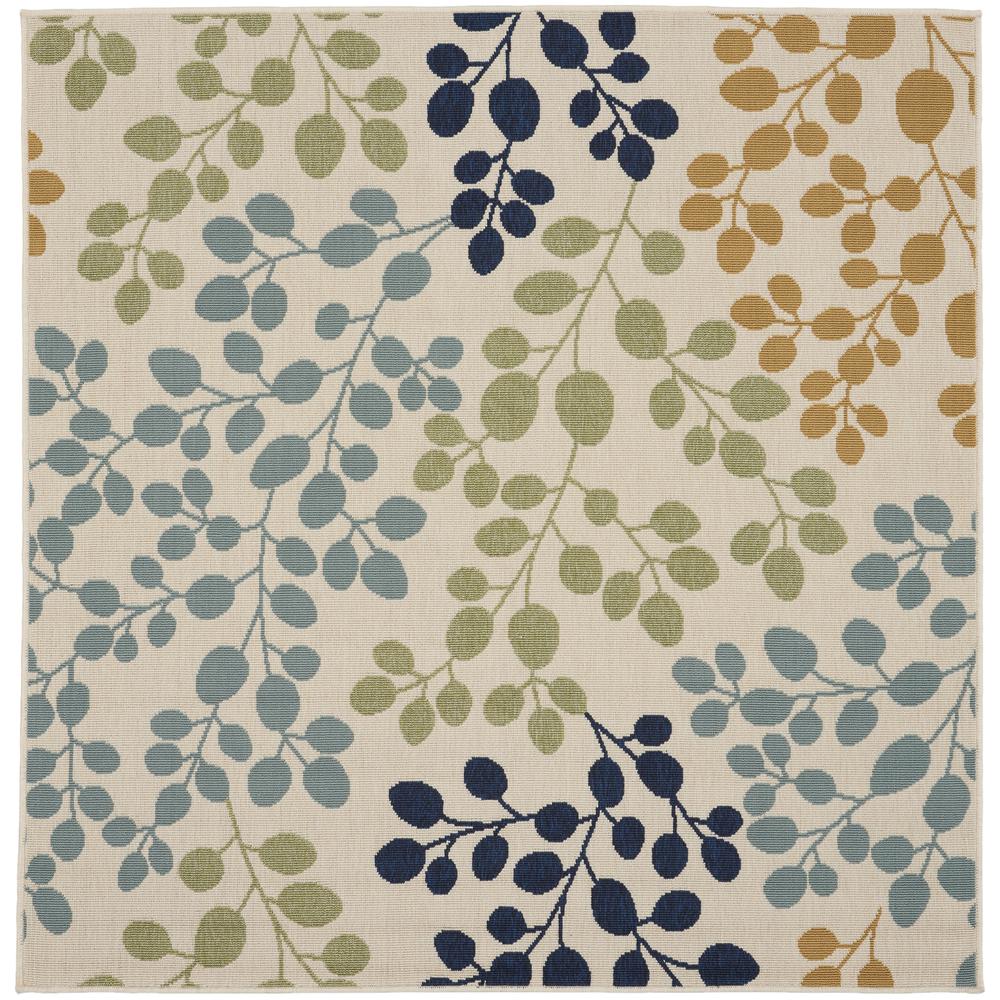 CRB01 Caribbean Ivory Area Rug- 5'3" x 5'3"square. Picture 1