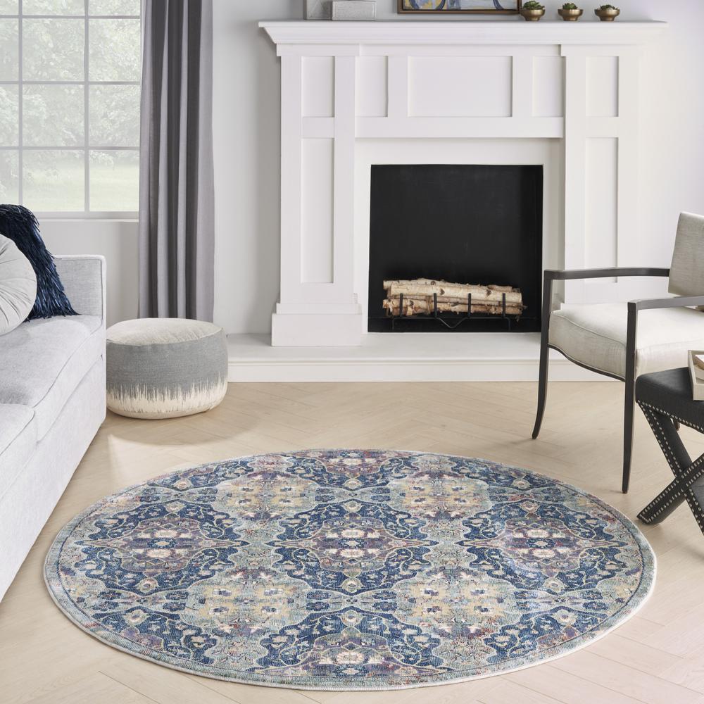 Bohemian Round Area Rug, 6' x Round. Picture 10