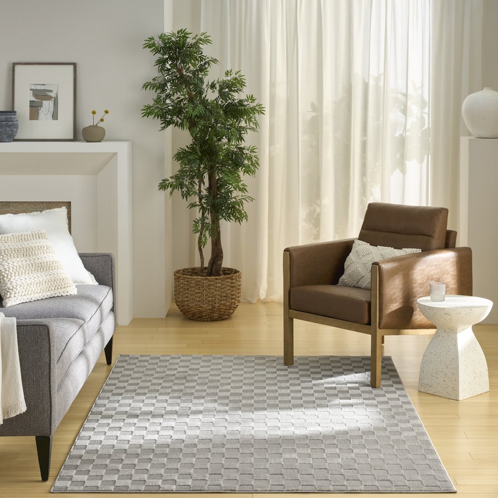 Serenity Home 5'3" x 7'3" Grey Modern Indoor Rug. Picture 9