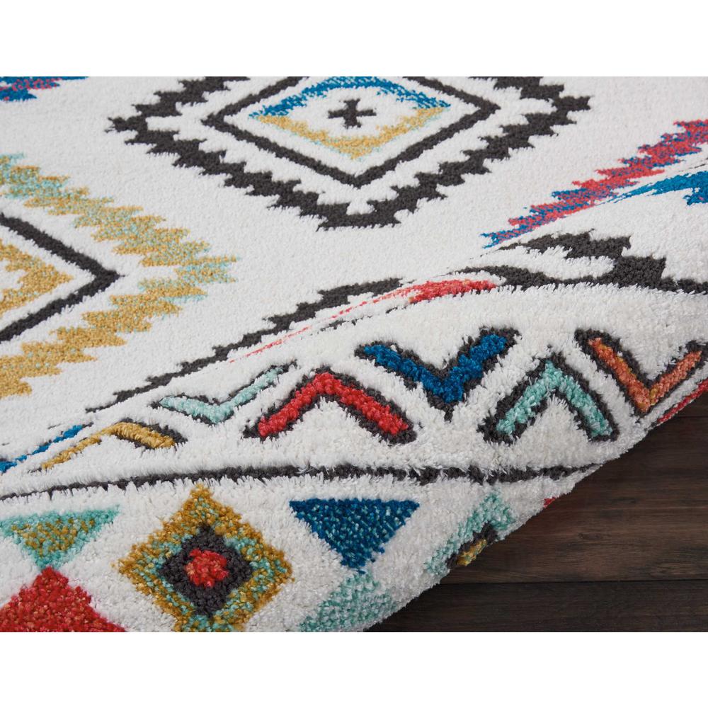 Tribal Decor Area Rug, White, 2'2" x 7'9". Picture 4