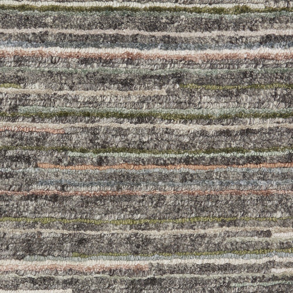 Nourison Plateau Area Rug, Grey/Green, 5'3" x 7'3", PAE01. Picture 6
