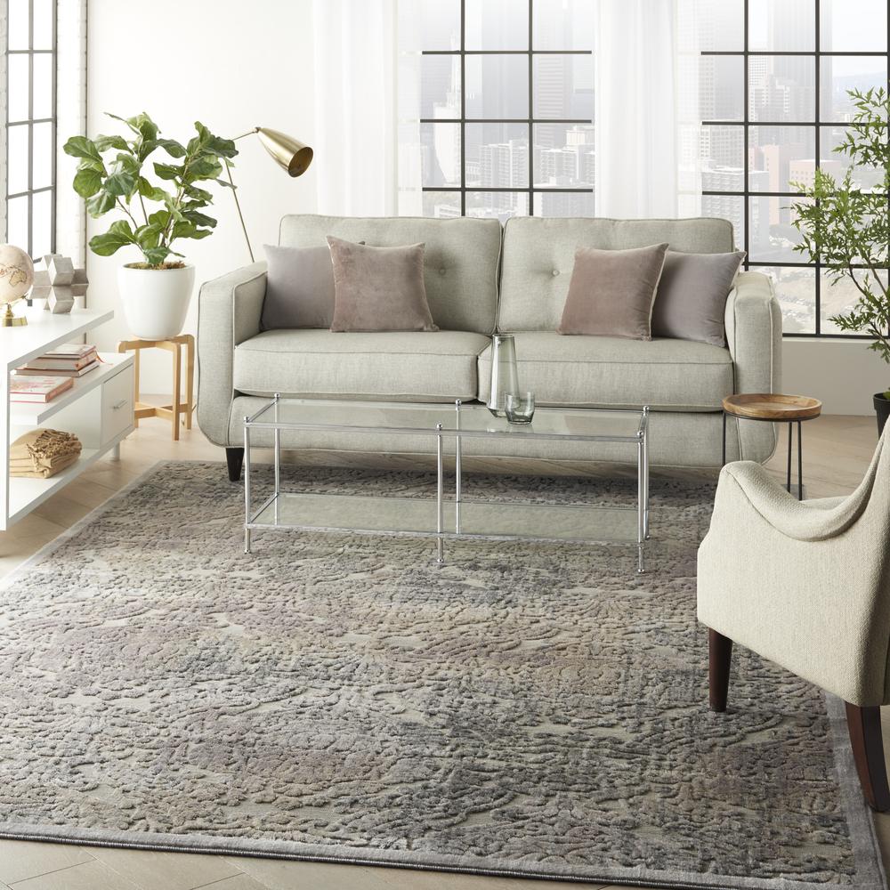 Graphic Illusions Area Rug, Grey, 7'9" x 10'10". Picture 9