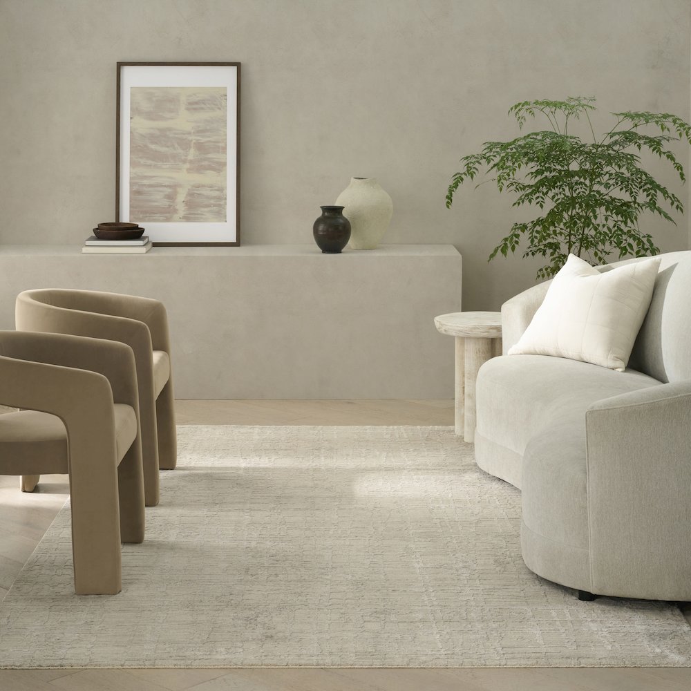 Latitude Area Rug, Ivory Beige, 9' x 12'. Picture 8