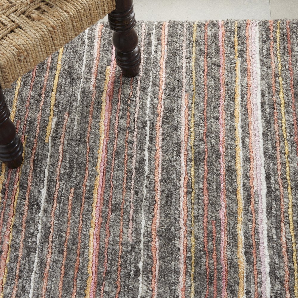 Nourison Plateau Area Rug, Grey/Flame, 2'3" x 3', PAE01. Picture 8