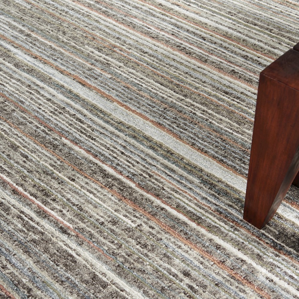 Nourison Plateau Area Rug, Grey/Green, 8'6" x 11'6", PAE01. Picture 8