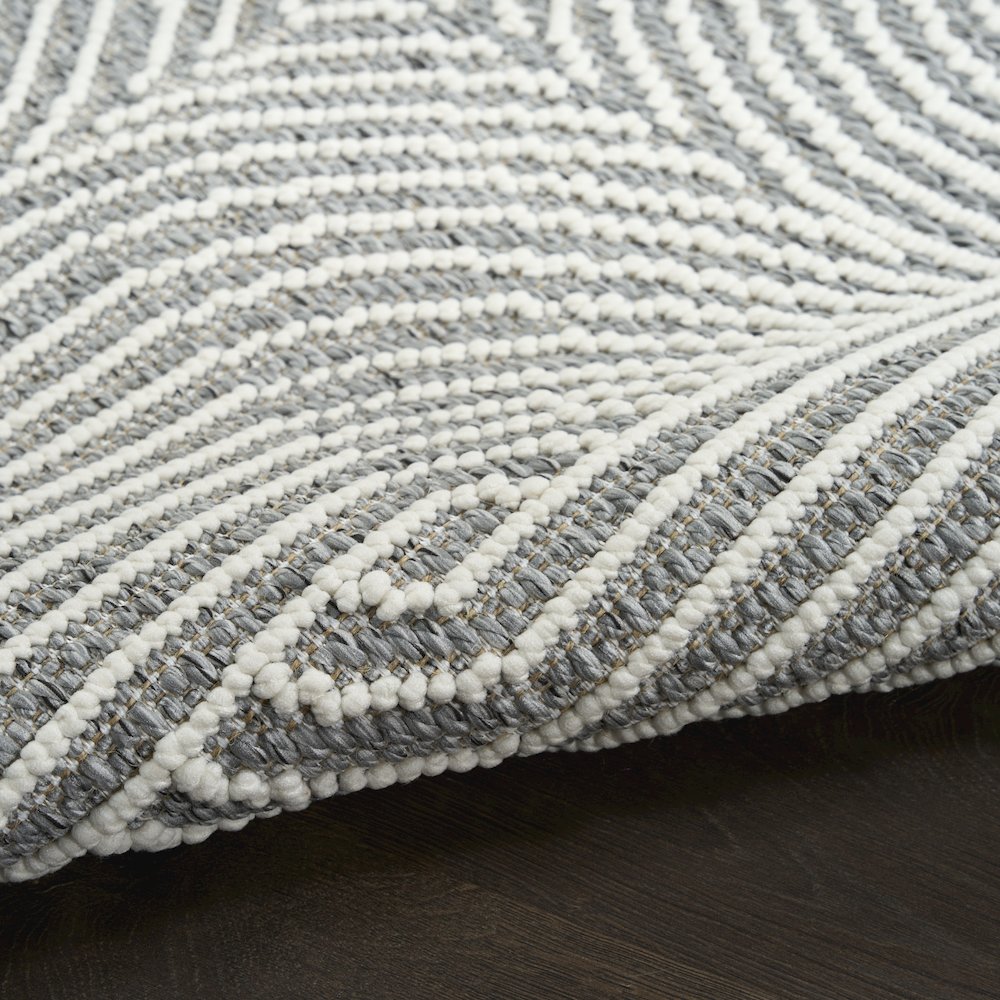 Textured Home 7'10" x 9'10" Charcoal Ivory Modern Indoor Rug. Picture 7