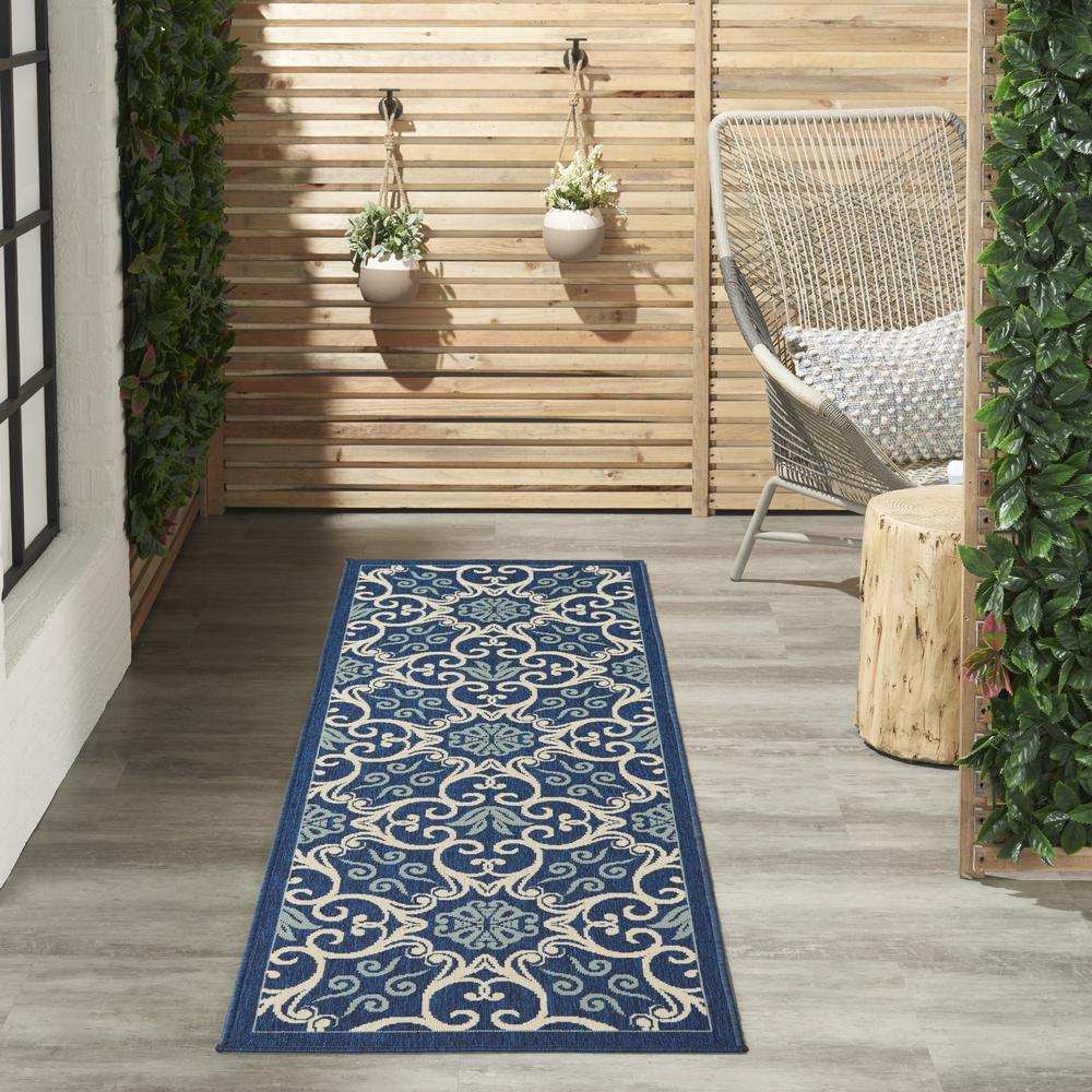 Nourison Caribbean Runner Area Rug, Navy, 2'3" x 3', CRB02. Picture 7