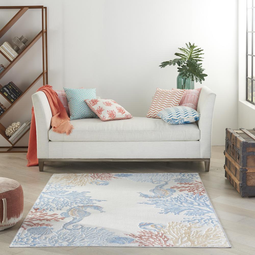 Coastal, Nautical & Beach Rectangle Area Rug, 5' x 7'. Picture 9