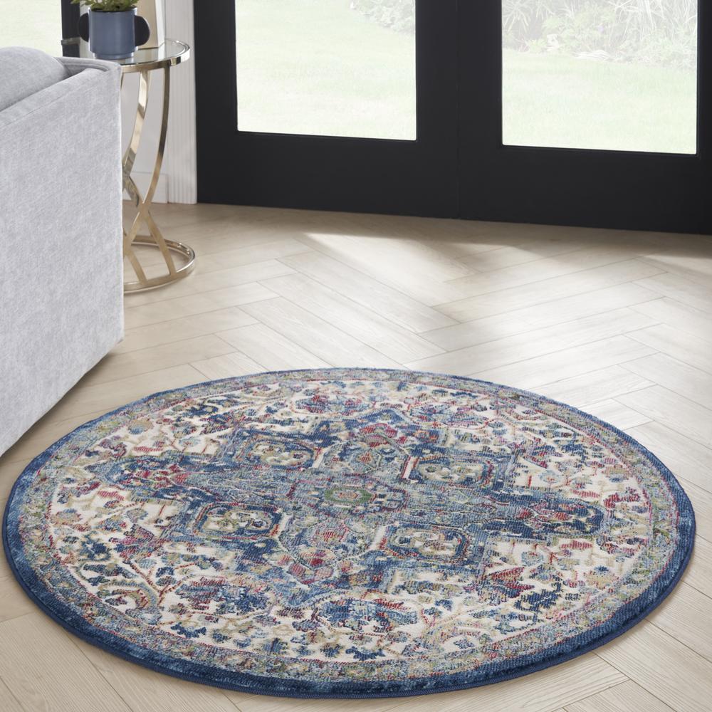 Bohemian Round Area Rug, 4' x Round. Picture 2