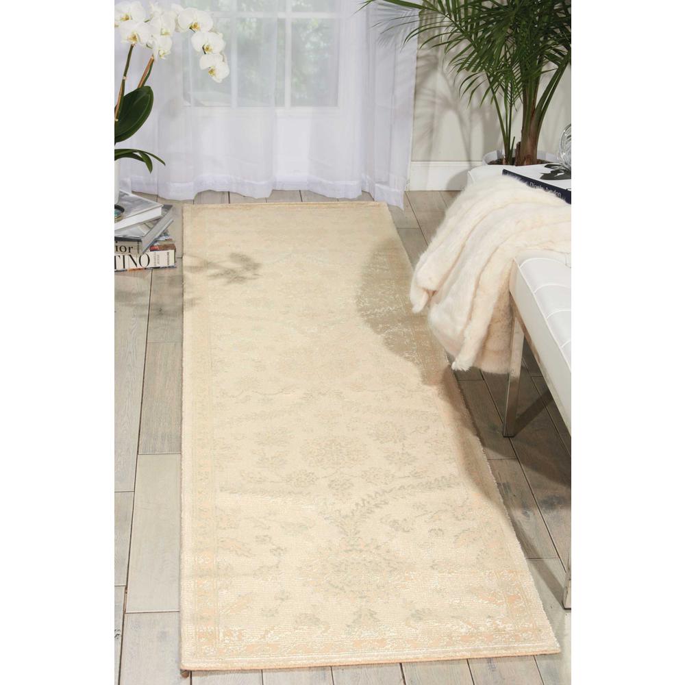 Luminance Area Rug, Cream/Mint, 2'3" x 8'. Picture 2
