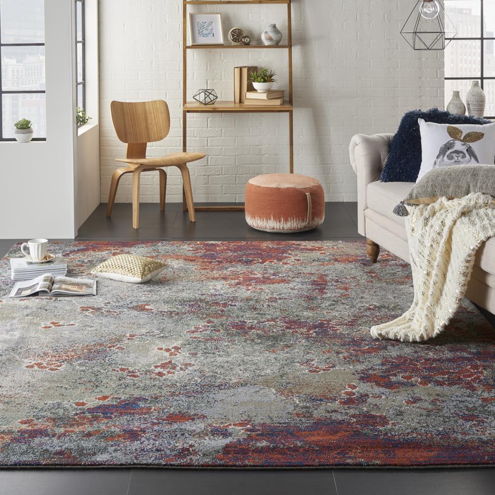 Artworks Area Rug, Seafoam/Brick, 8'6" x 11'6". Picture 2