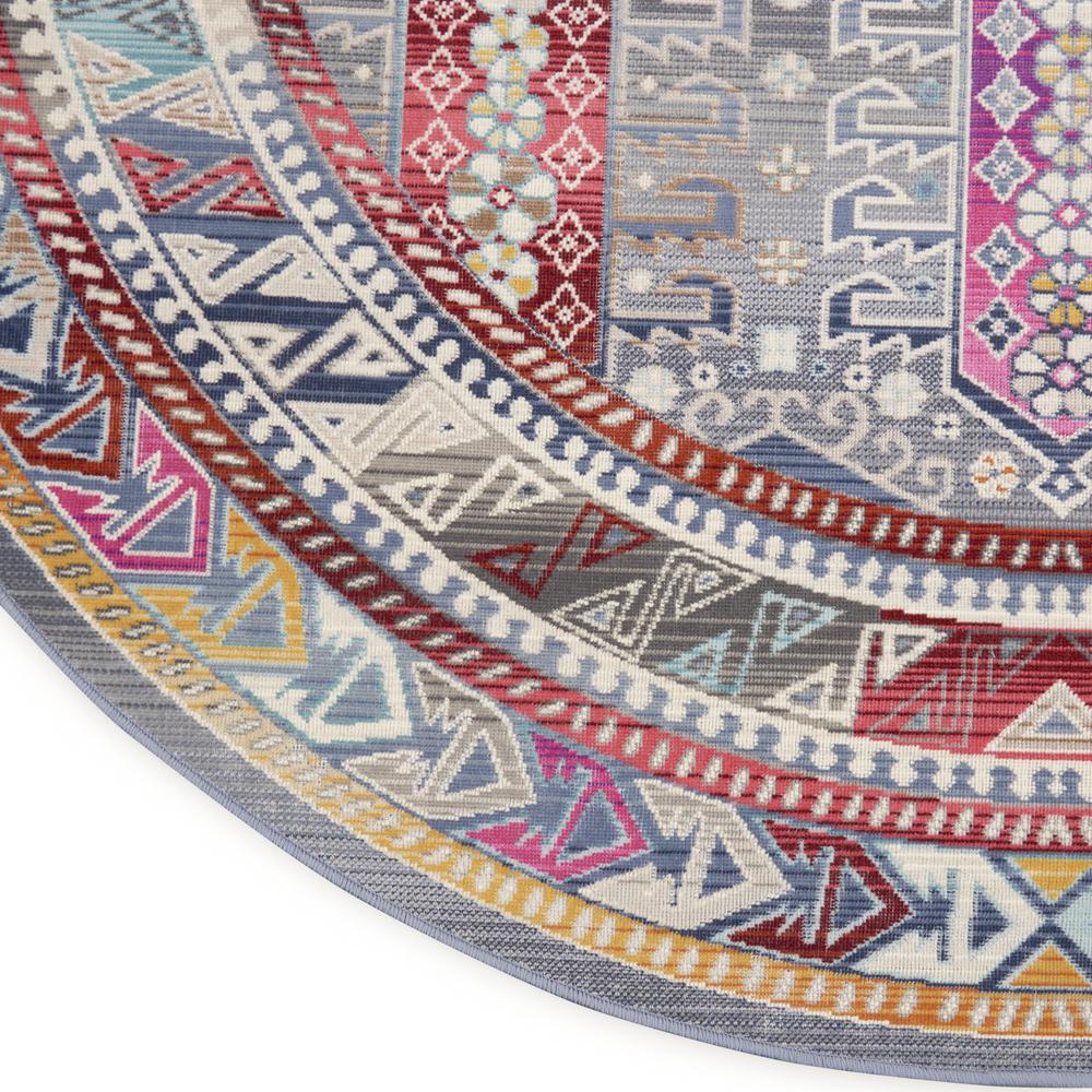 Bohemian Round Area Rug, 4' x Round. Picture 5