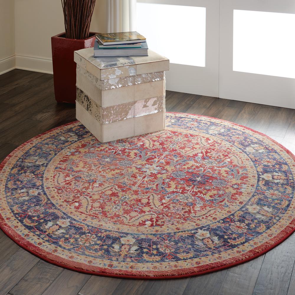 Vintage Round Area Rug, 4' x Round. Picture 10