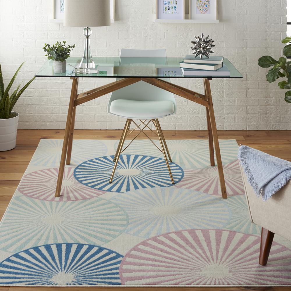 Grafix Area Rug, Ivory/Multicolor, 5'3"X7'3". Picture 2