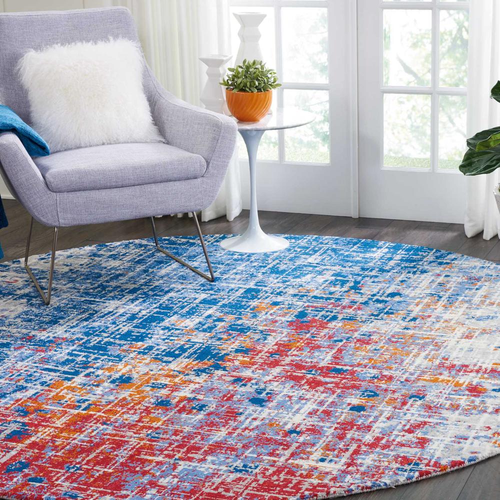 Twilight Area Rug, Red/Blue, 8' x ROUND. Picture 2