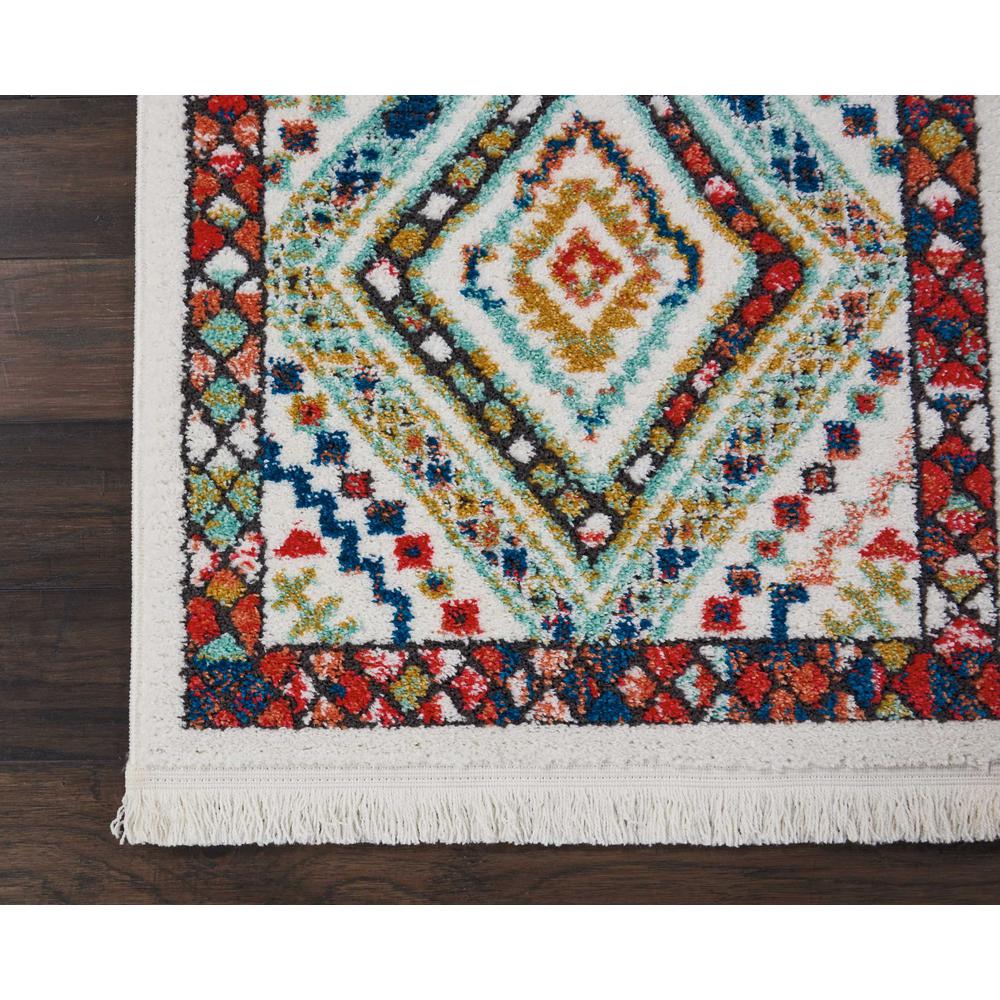Tribal Decor Area Rug, White, 2'2" x 7'9". Picture 3