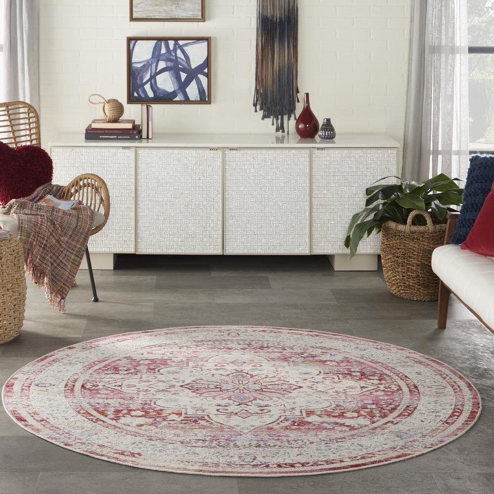 Vintage Round Area Rug, 6' x Round. Picture 10