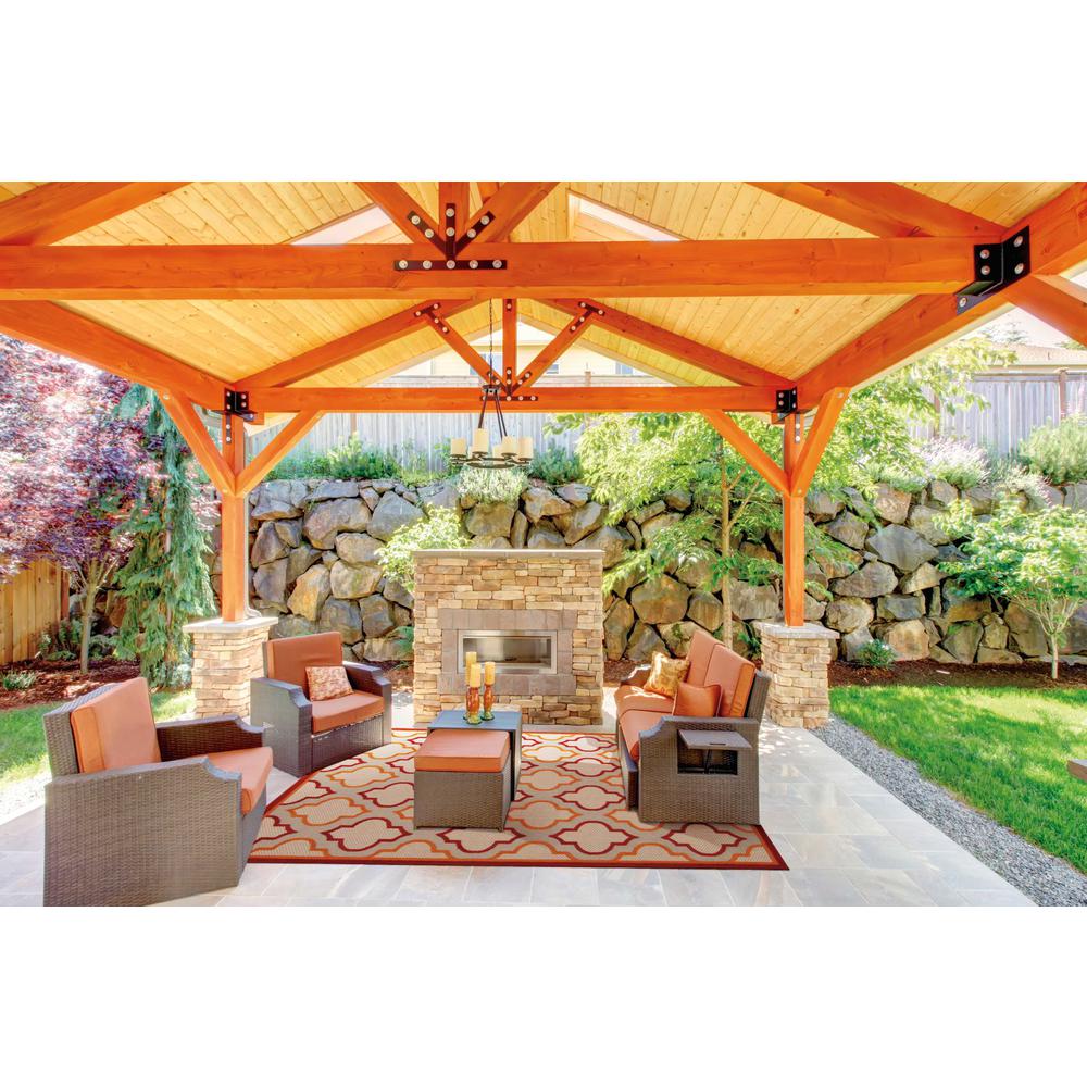 Aloha Area Rug, Red, 9'6" x 13'. Picture 2