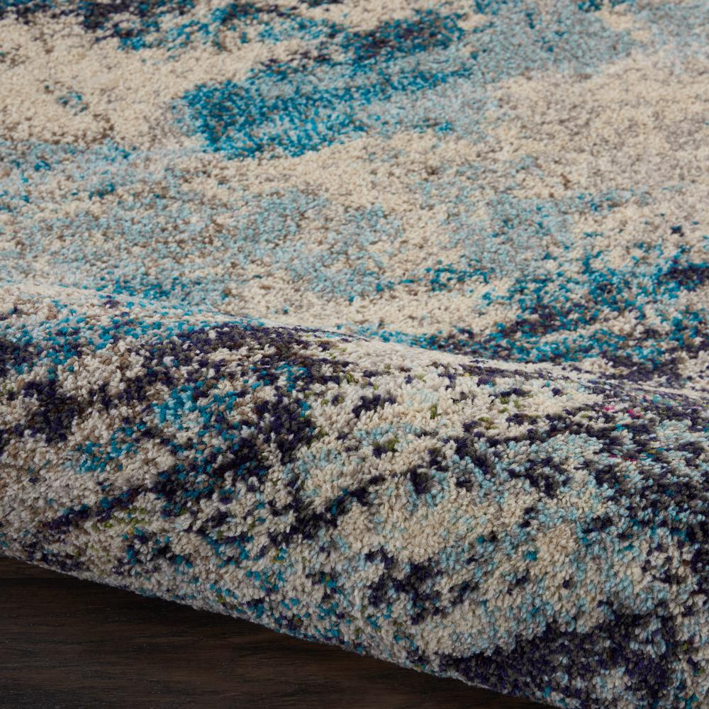 Celestial Area Rug, Ivory Teal Blue, 7' x 10'. Picture 7