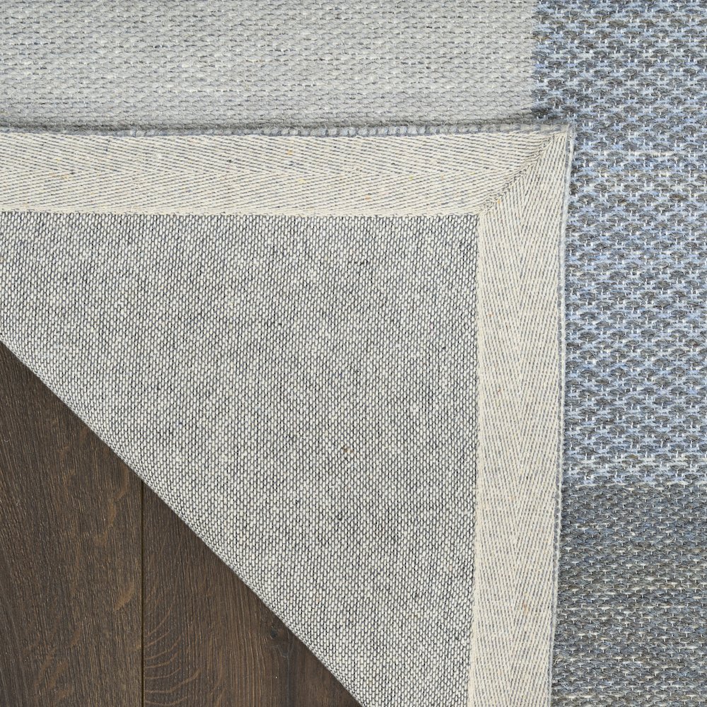 Copenhagen 8' x 10' Flatwoven Wool Ivory Blue Mid-Century Modern Indoor Rug. Picture 3