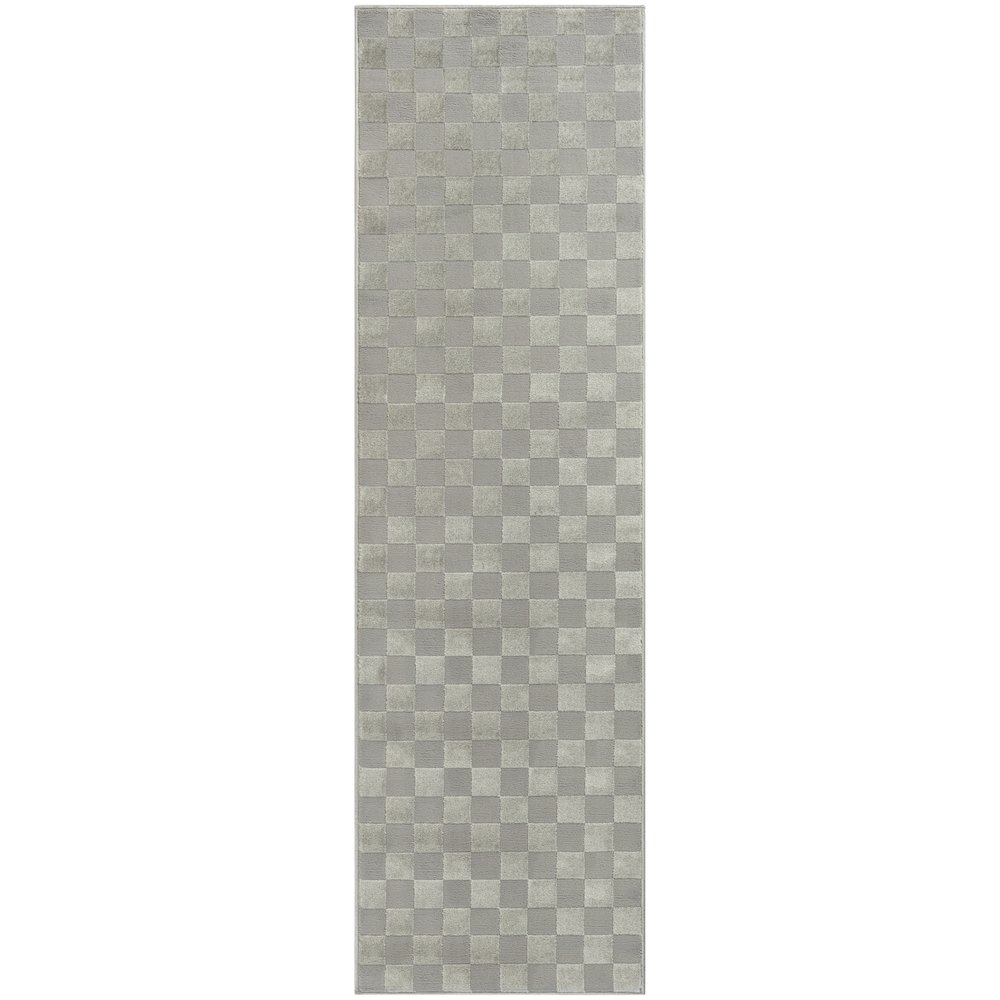 Serenity Home 2'2" x 7'6 Grey Modern Indoor Rug. Picture 1