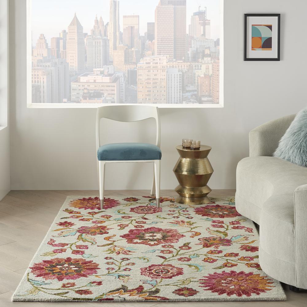 BAH04 Bahari Grey/Multi Area Rug- 5' x 7'. Picture 2
