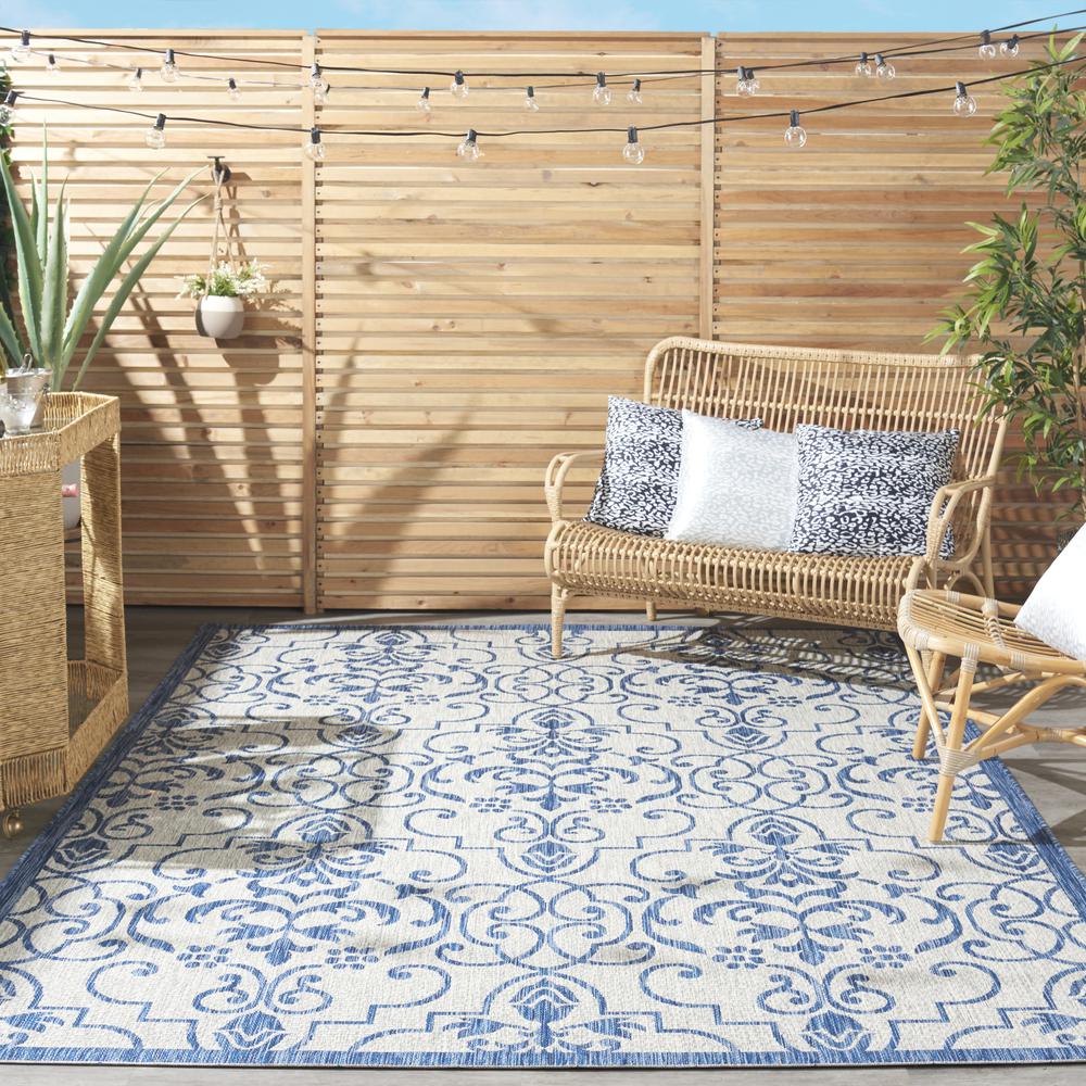 GRD04 Garden Party Ivory Blue Area Rug- 6' x 9'. Picture 10