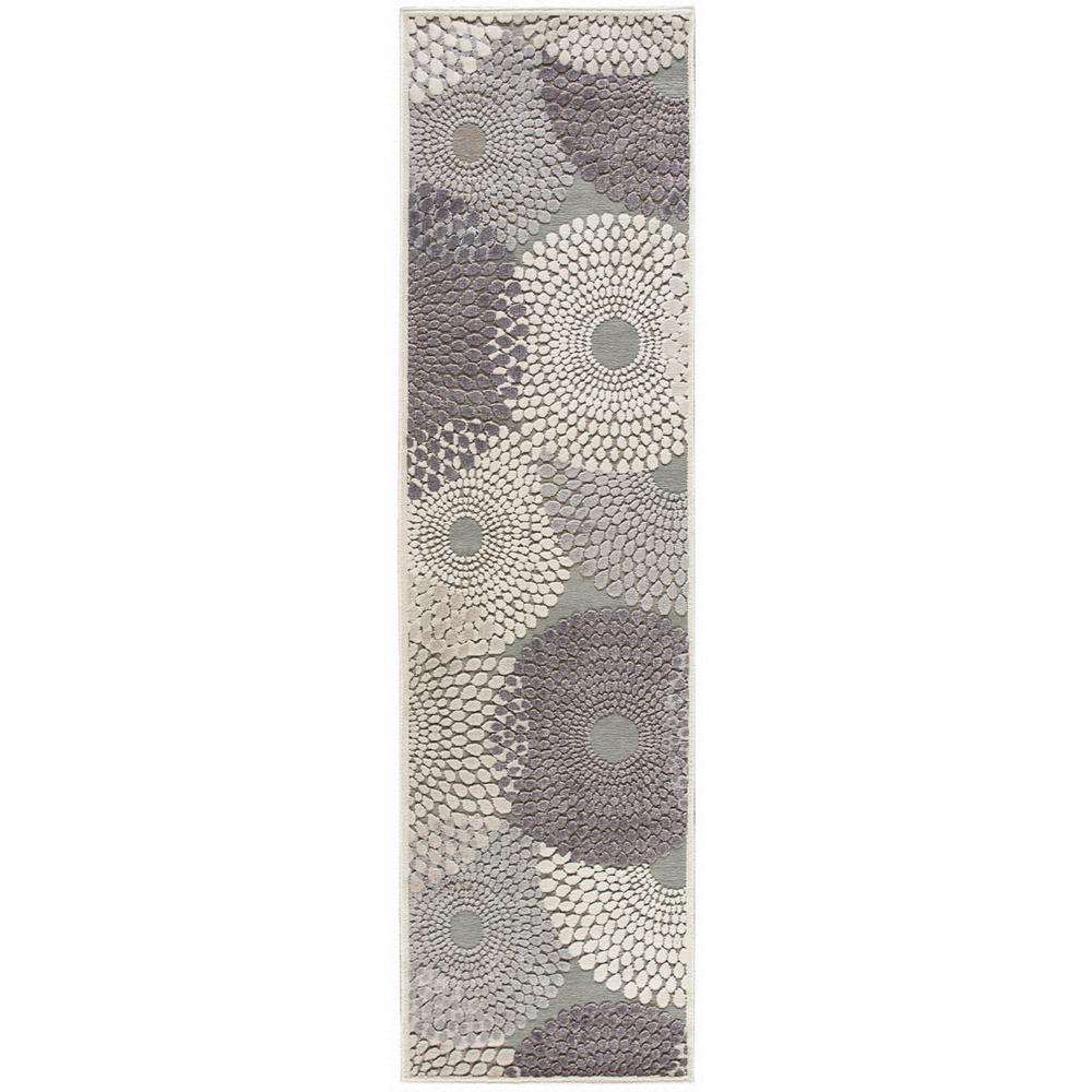 Graphic Illusions Area Rug, Grey, 2'3" x 8'. Picture 1
