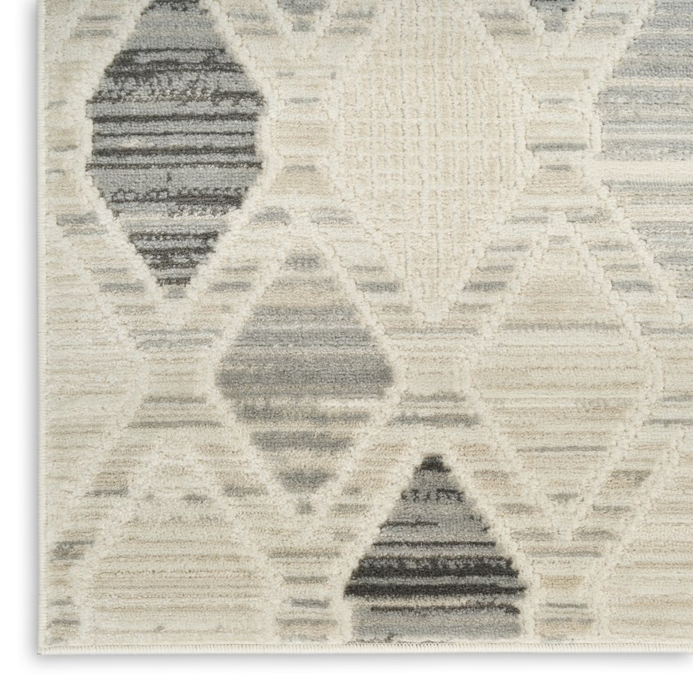 Serenity Home 9' x 12' Beige Grey Modern Indoor Rug. Picture 5
