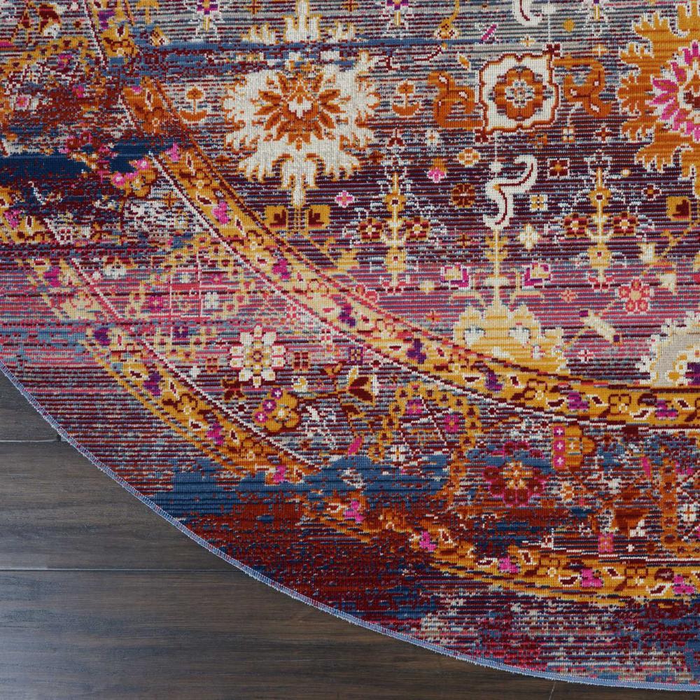 Vintage Round Area Rug, 4' x Round. Picture 4