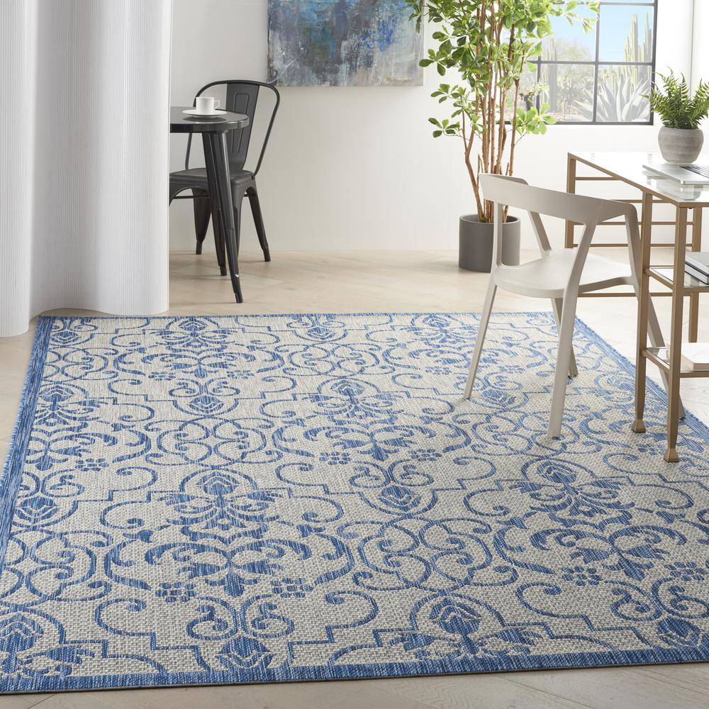GRD04 Garden Party Ivory Blue Area Rug- 6' x 9'. Picture 2