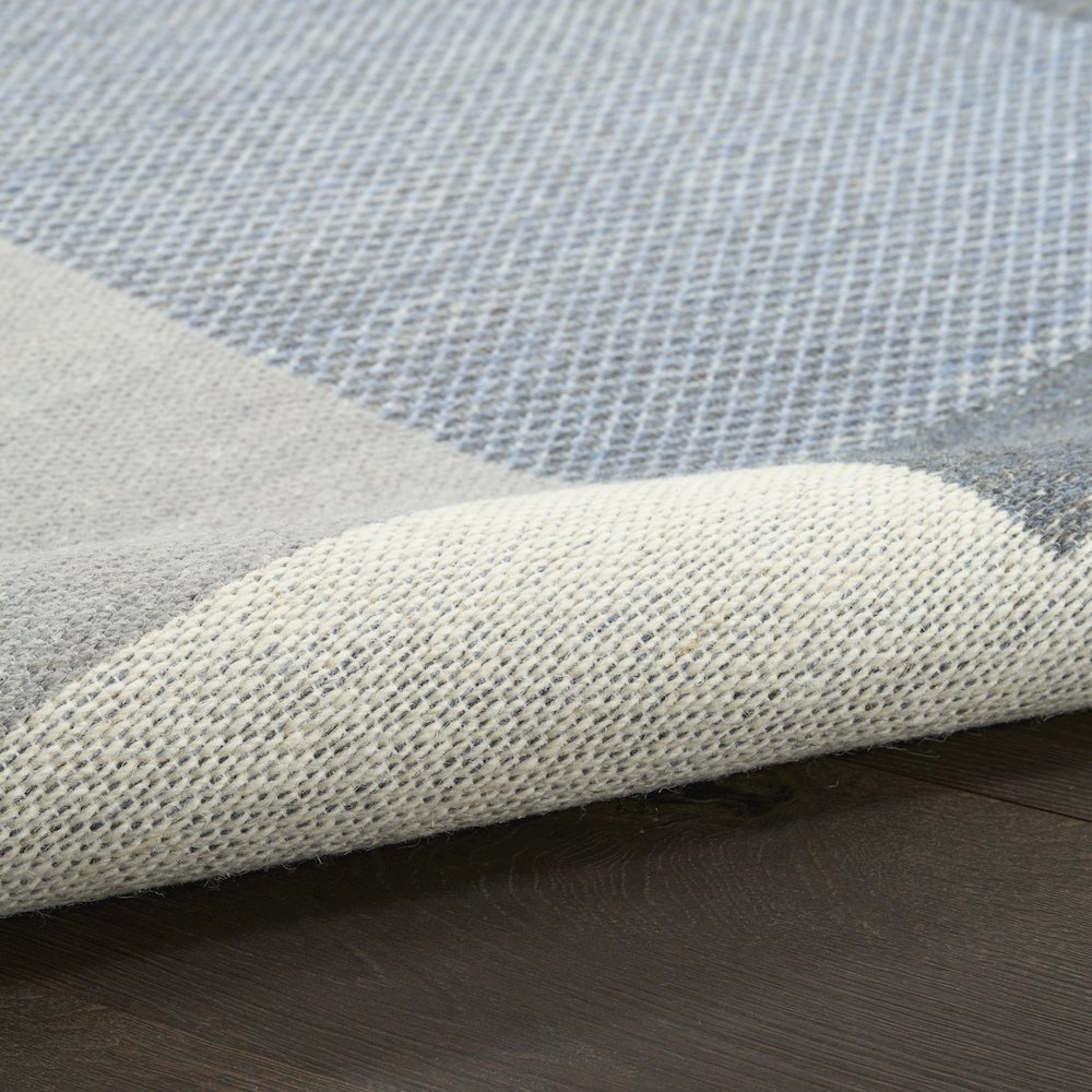Copenhagen 8' x 10' Flatwoven Wool Ivory Blue Mid-Century Modern Indoor Rug. Picture 7