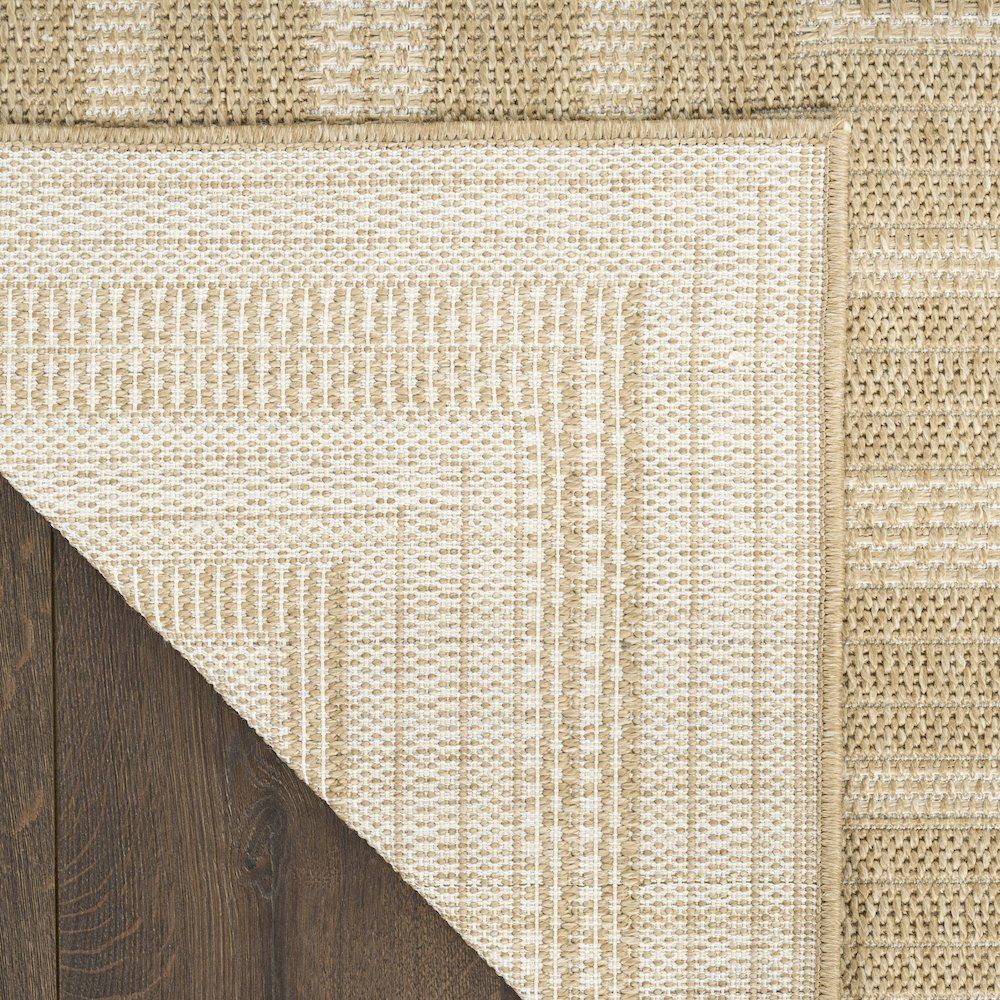 Tulum 9' x 12' Taupe Ivory Outdoor Rug. Picture 4