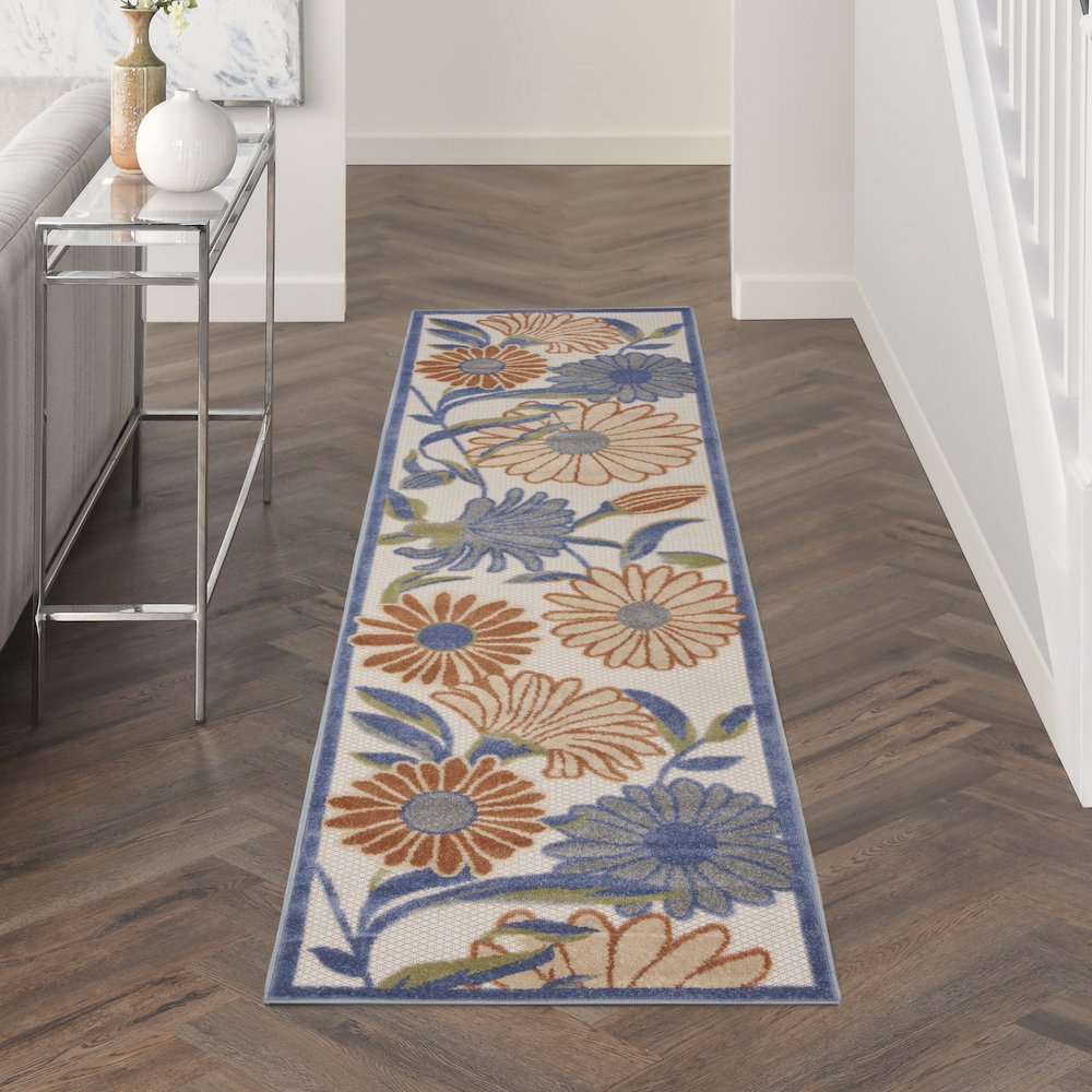 Aloha 2'3" x 8' Beige Multicolor Contemporary Rug. Picture 2