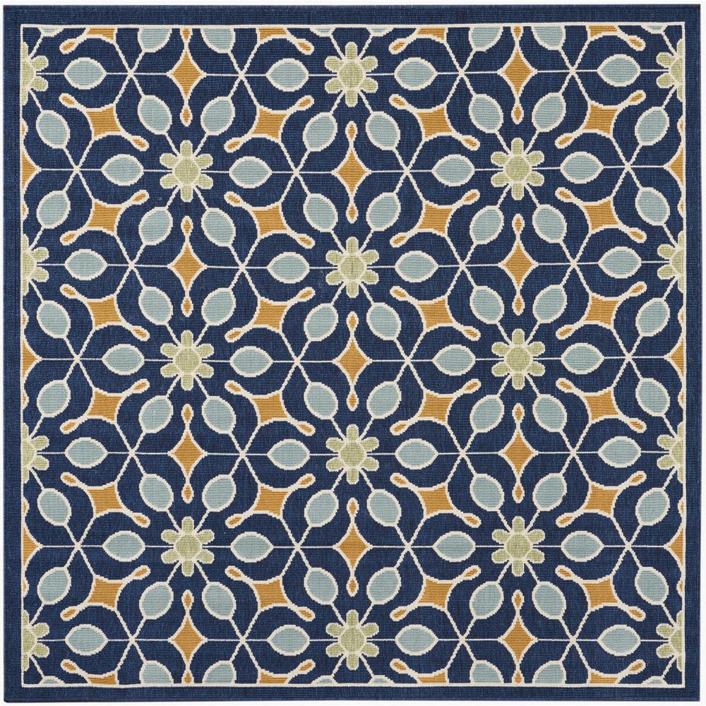 Caribbean Area Rug, Navy, 5'3" x SQUARE. Picture 1
